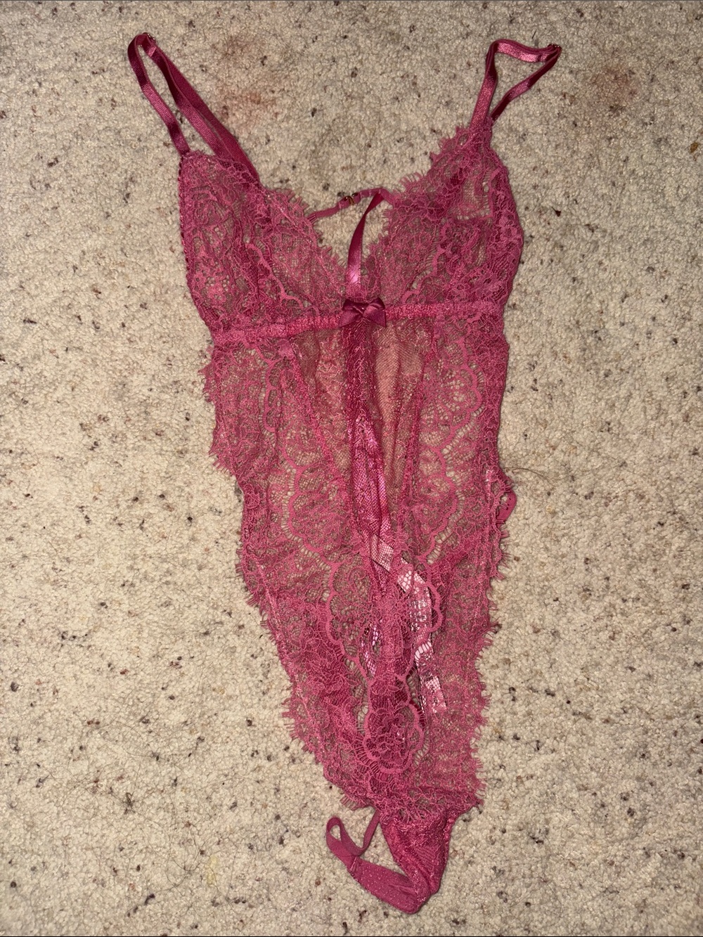 Victoria's Secret Rose Pink Lace Sheer Teddy